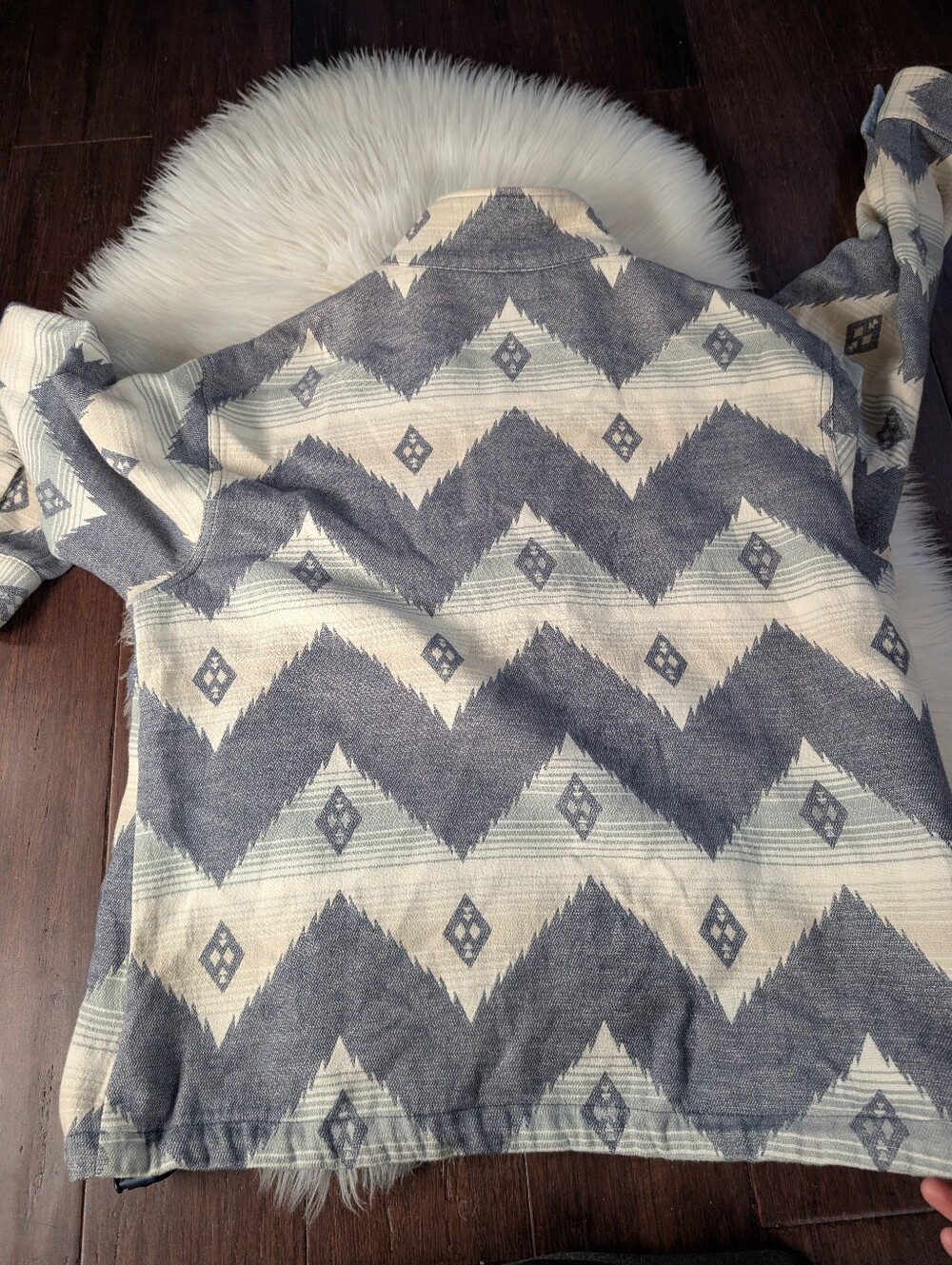 Pendleton 100% Cotton Doublesoft HALF-ZIP PULLOVER Sweatshirt Grey Aztec S Small - Picture 7 of 7